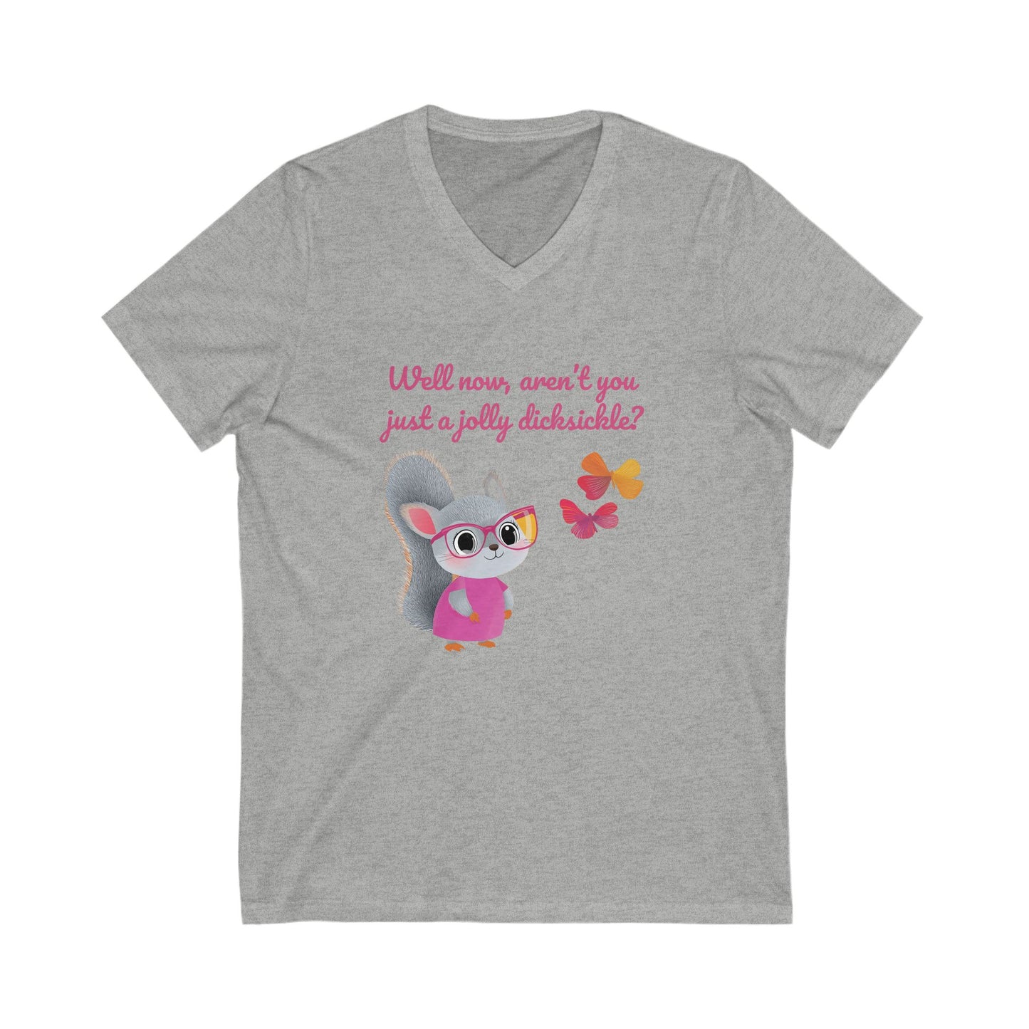 Jolly Delichick Kawaii Mouse V-Neck T-Shirt | Cute Sassy Animal Unisex Tee