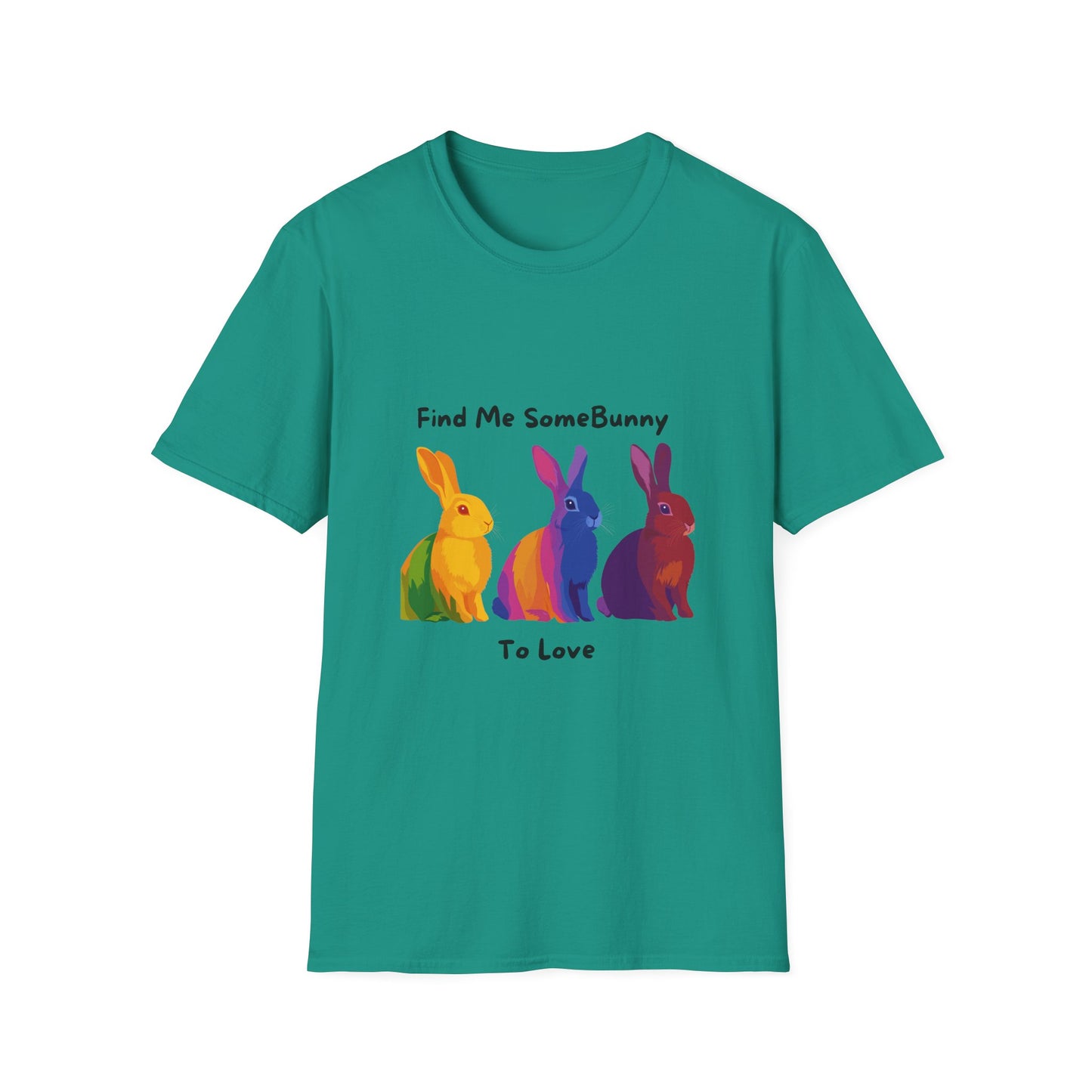Pride Bunnies T-Shirt | Find Me SomeBunny To Love | Rainbow LGBTQ+ Unisex Tee