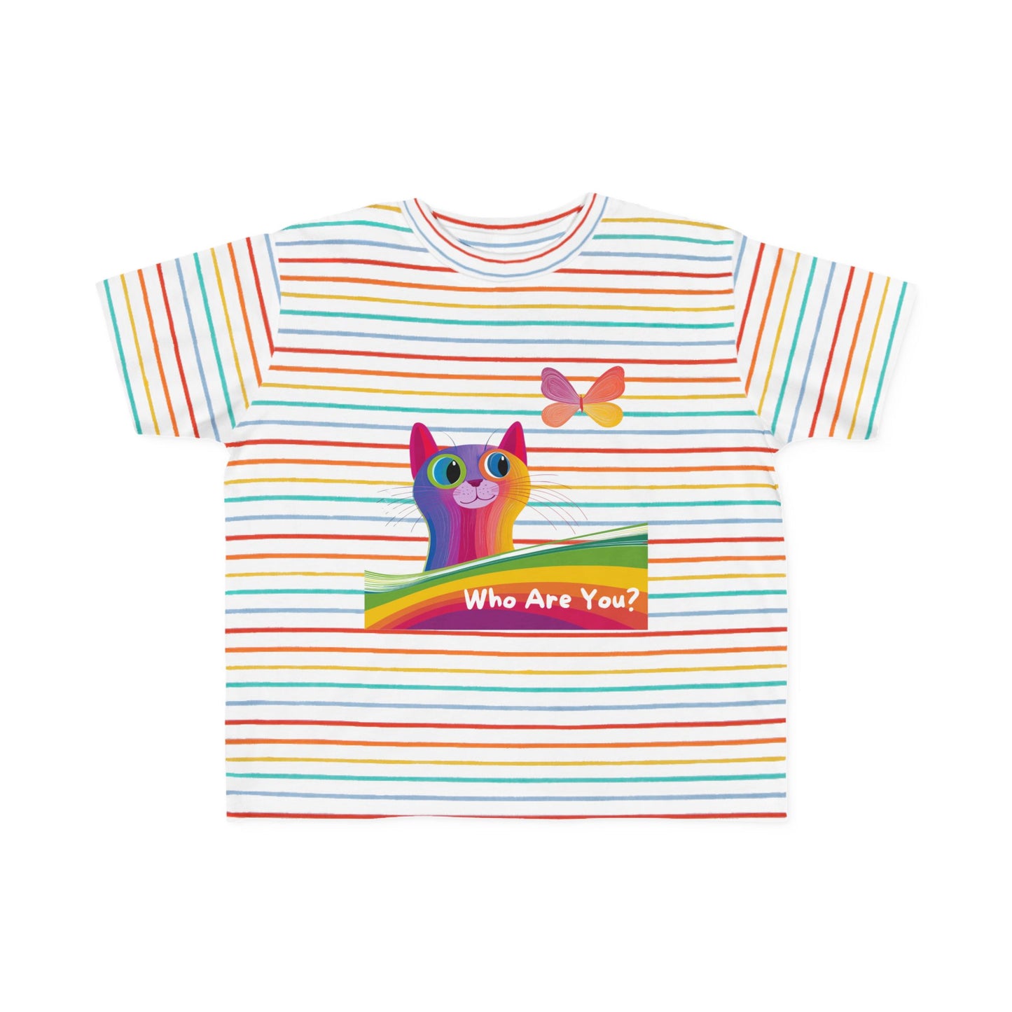 Rainbow Cat Who Are You Kids T-Shirt | LGBTQ Pride Toddler Tee | Kawaii Pride Cat