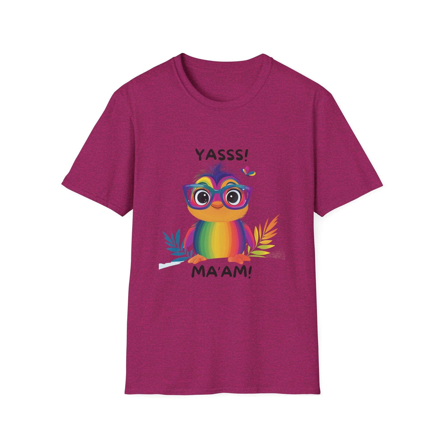 Rainbow Owl YASSS MA'AM T-Shirt | LGBTQ+ Pride Kawaii Tee | Cute Empowerment Gift