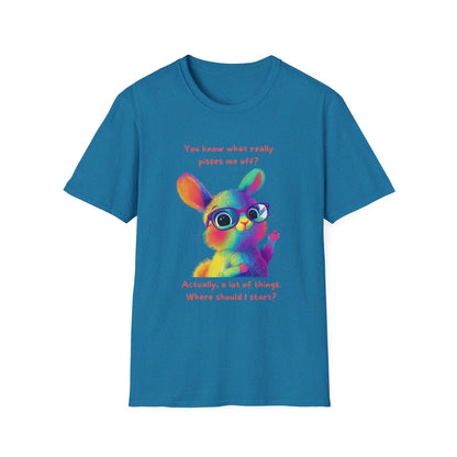 Rainbow Bunny Attitude T-Shirt | Sassy Pet Graphic Tee