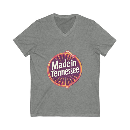 Made in Tennessee V-Neck T-Shirt | Retro State Pride Design | Vintage Circle Badge Unisex Tee