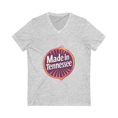 Made in Tennessee V-Neck T-Shirt | Retro State Pride Design | Vintage Circle Badge Unisex Tee