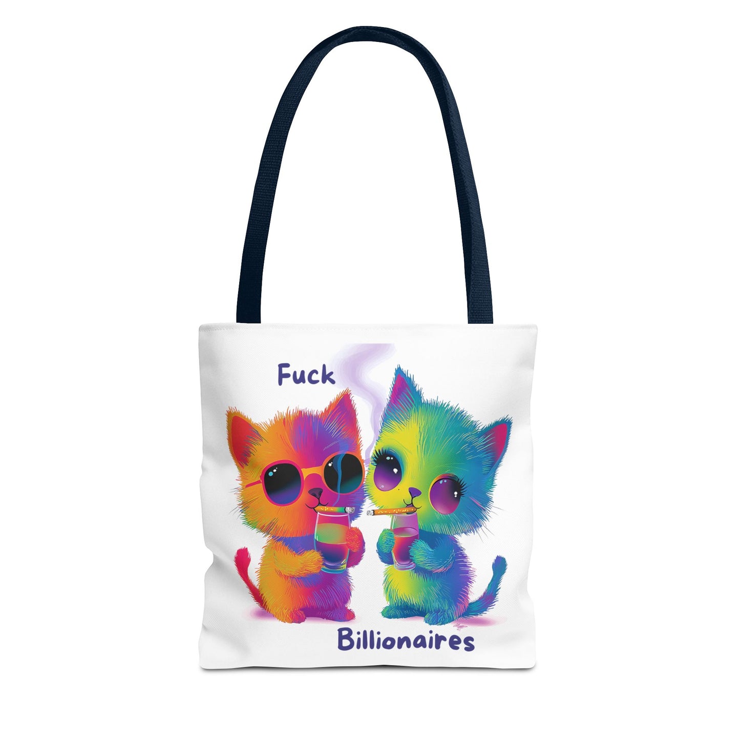 Rainbow Activist Cats Tote Bag | Anti-Billionaire Statement Bag